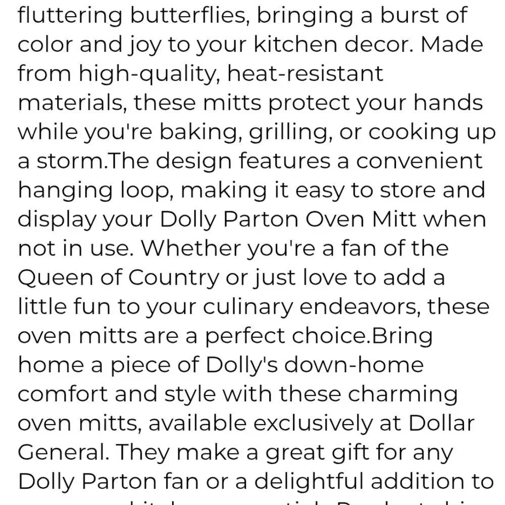 Dolly Parton Floral Butterfly Quilted Placemat‎ Set